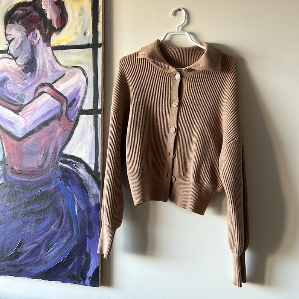 OAK + FORT High Neck Button Up Sweater